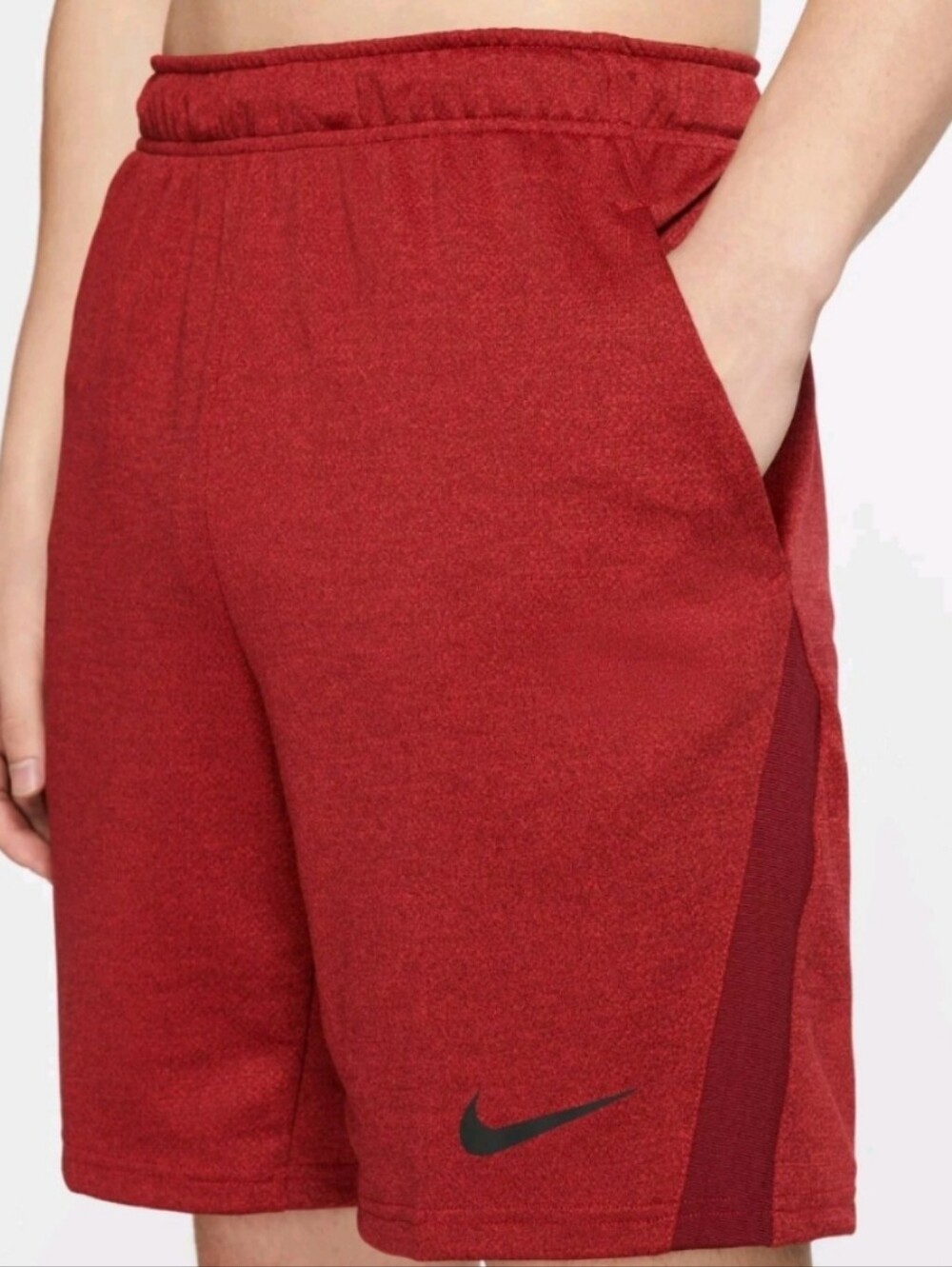 Nike Men's Dri-Fit Heathered Red Gym Workout Active Shorts M